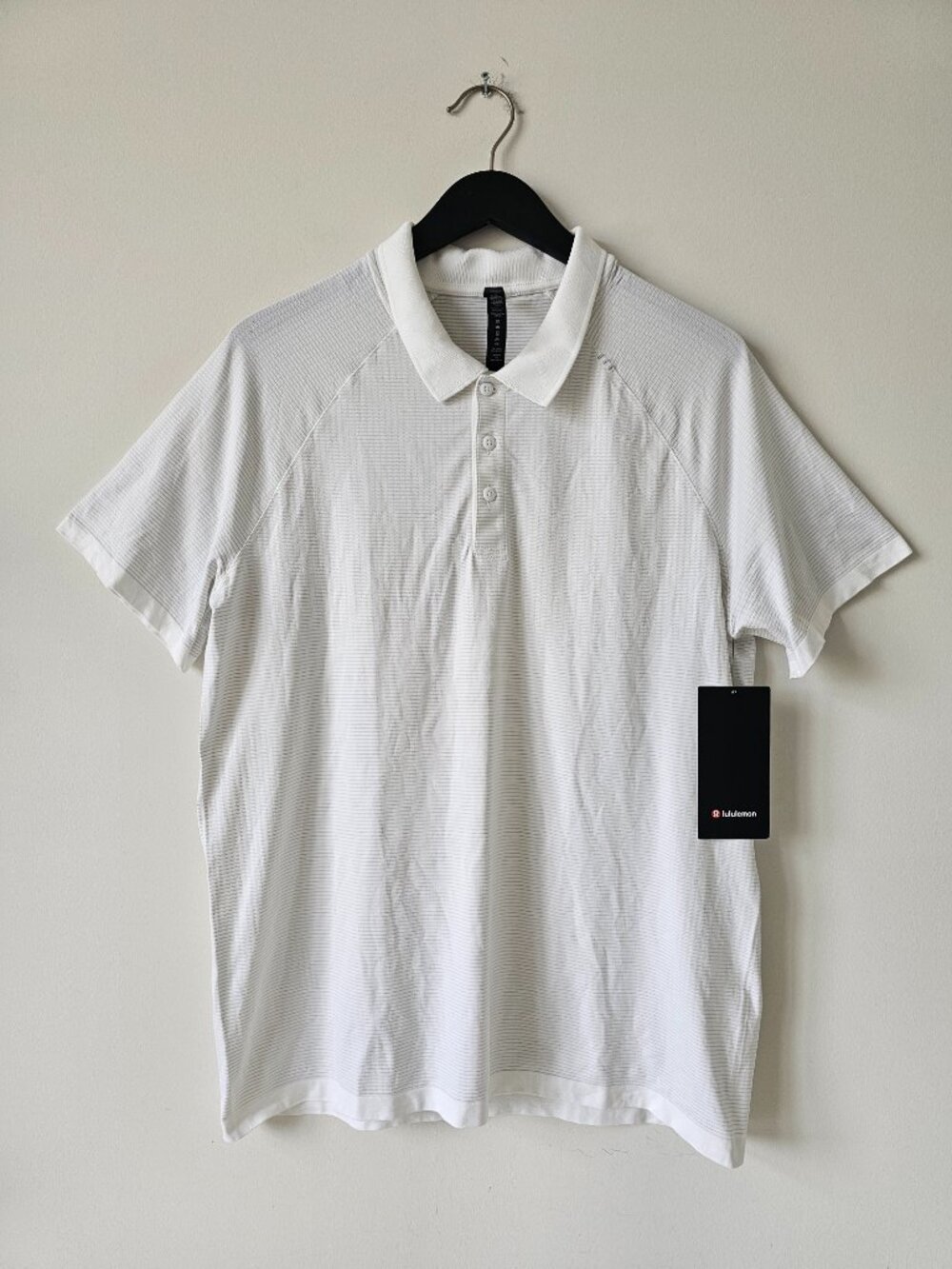 NWT LULULEMON WHWH White Metal Vent Tech Polo Top Shirt Men's XL OL